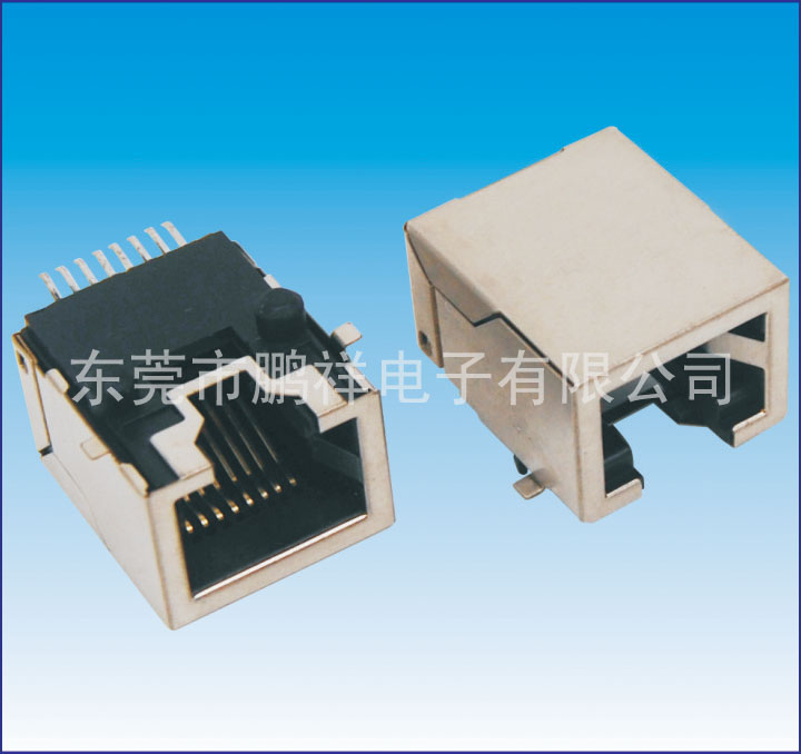 RJ45系列，貼片式RJ45帶屏蔽 8P8C