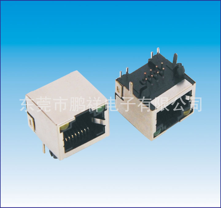RJ45系列，帶燈8P8C DIP 全包殼