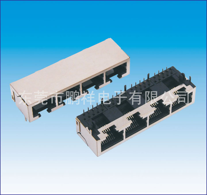 RJ45系列，帶燈+單層USB連接器